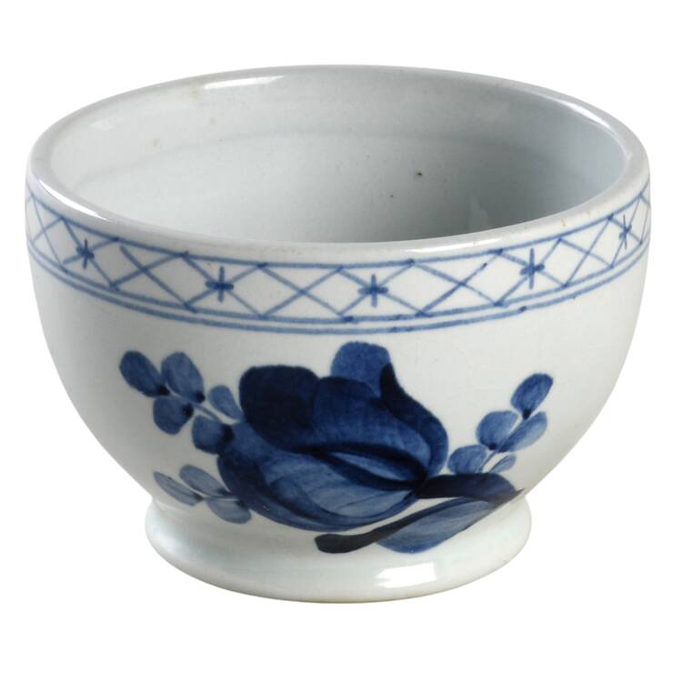 Tranquebar Blue (Rim, Wide Lattice Band) Mini Sugar Bowl No Lid