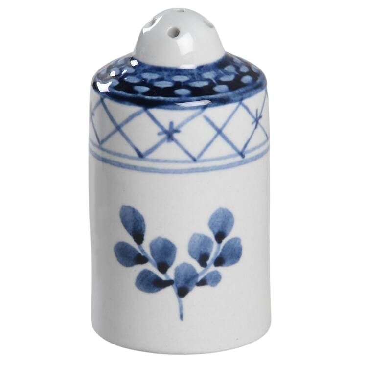 Tranquebar Blue (Rim, Wide Lattice Band) Pepper Shaker