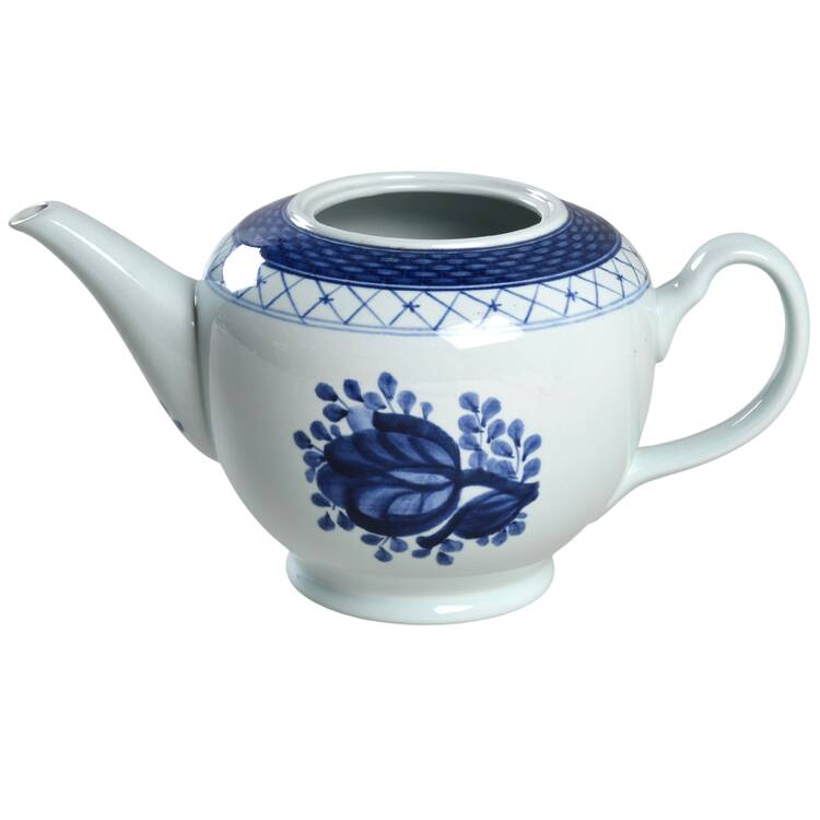 Tranquebar Blue (Rim, Wide Lattice Band) Teapot No Lid