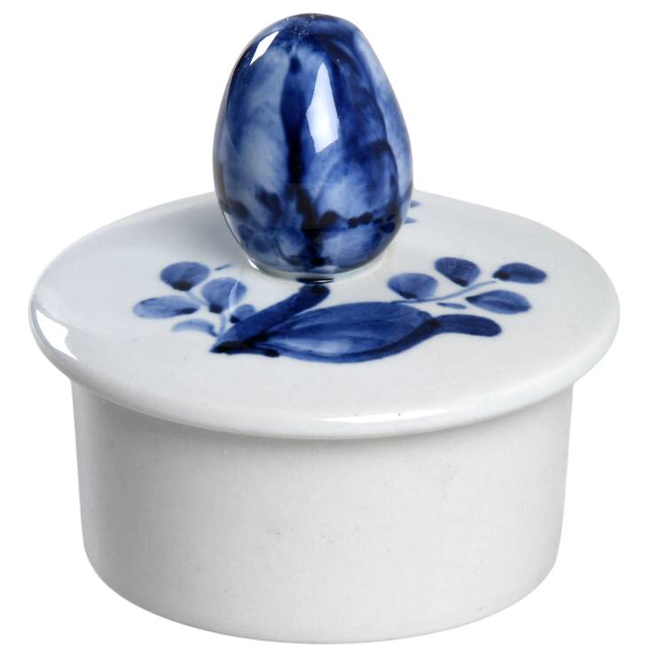 Tranquebar Blue (Rim, Wide Lattice Band) Lid for Mini Coffee Pot