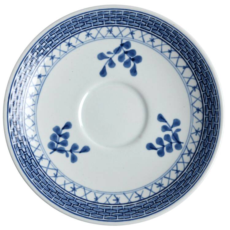 Tranquebar Blue (Rim, Wide Lattice Band) Saucer for Flat Cup