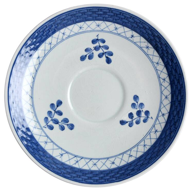 Tranquebar Blue (Rim, Wide Lattice Band) Saucer for Bouillon Cup
