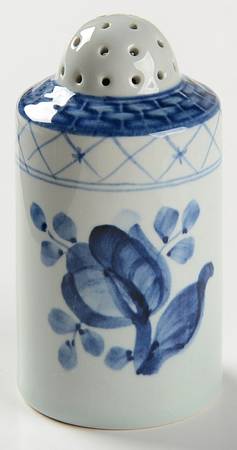 Tranquebar Blue (Rim, Wide Lattice Band) Salt Shaker