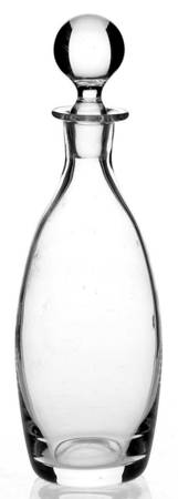 Tranquebar Blue (Rim, Wide Lattice Band) Glassware Cruet with Stopper