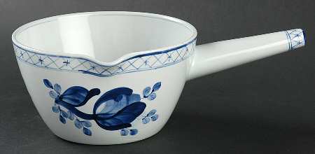 Tranquebar Blue (Rim, Narrow Lattice Band) Gravy Boat