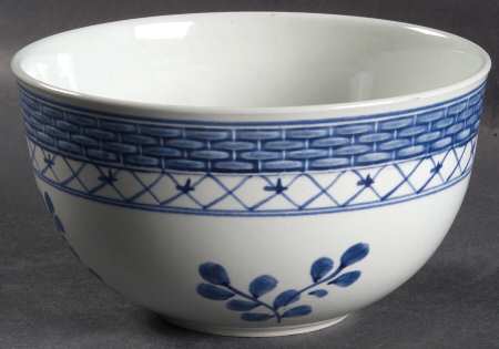 Tranquebar Blue (Rim, Wide Lattice Band) Bowl Waste