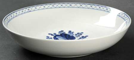 Tranquebar Blue (Rim, Narrow Lattice Band) Coupe Soup Bowl