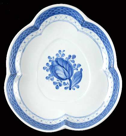 Tranquebar Blue (Rim, Wide Lattice Band) Pickle Dish