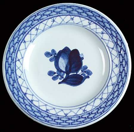 Tranquebar Blue (Rim, Wide Lattice Band) Butter Pat
