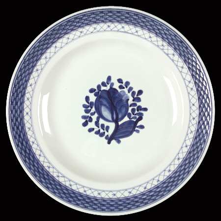 Tranquebar Blue (Rim, Wide Lattice Band) Luncheon Plate