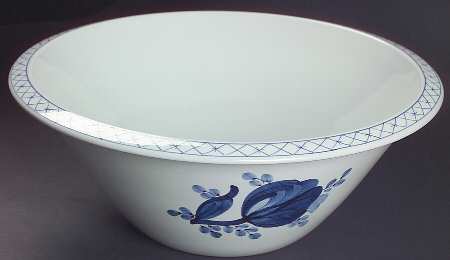 Tranquebar Blue (Rim, Narrow Lattice Band) 9" Round Vegetable Bowl