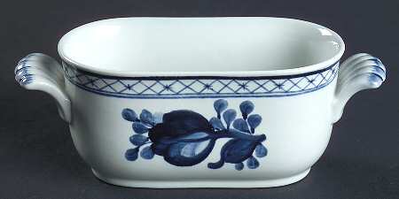 Tranquebar Blue (Rim, Wide Lattice Band) Porcelain Cruet Holder