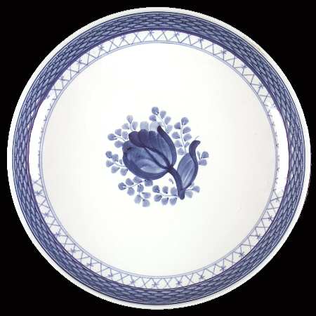 Tranquebar Blue (Rim, Wide Lattice Band) 9" Round Cake Dish