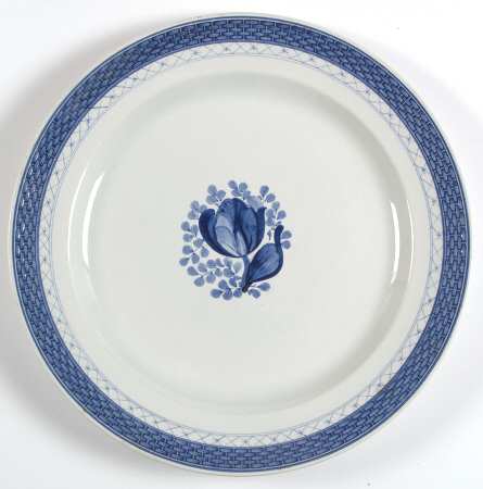 Tranquebar Blue (Rim, Wide Lattice Band) 13" Chop Plate (Round Platter)