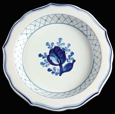 Tranquebar Blue (Rim, Wide Lattice Band) Wine Bottle Coaster