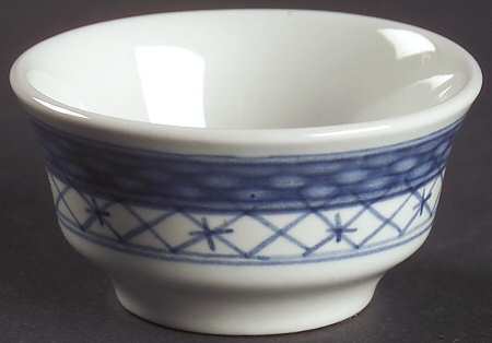 Tranquebar Blue (Rim, Wide Lattice Band) Salt Dip