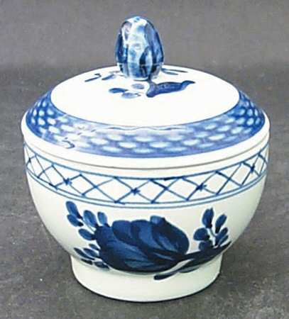 Tranquebar Blue (Rim, Wide Lattice Band) Sugar Bowl & Lid
