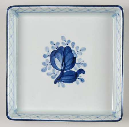 Tranquebar Blue (Rim, Wide Lattice Band) Pickle Dish