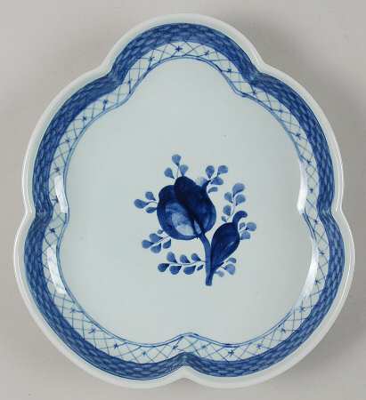 Tranquebar Blue (Rim, Wide Lattice Band) Pickle Dish