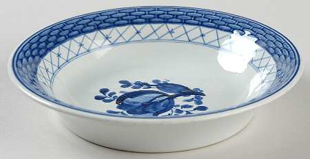 Tranquebar Blue (Rim, Wide Lattice Band) Fruit/Dessert (Sauce) Bowl
