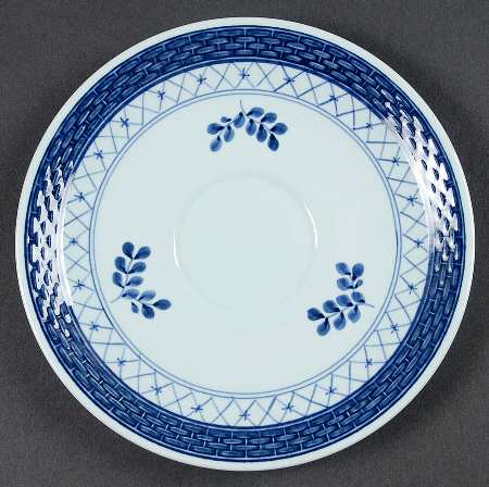 Tranquebar Blue (Rim, Wide Lattice Band) Saucer for Breakfast Cup