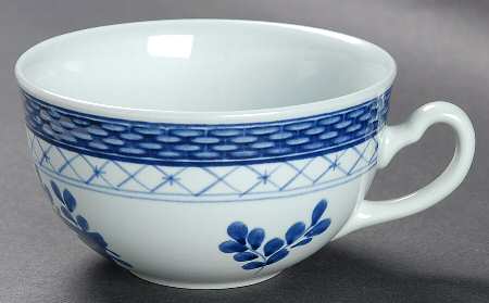 Tranquebar Blue (Rim, Wide Lattice Band) Breakfast Cup