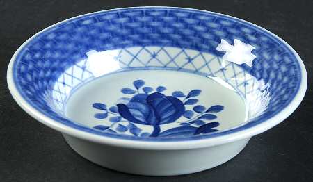 Tranquebar Blue (Rim, Wide Lattice Band) 4" Ashtray