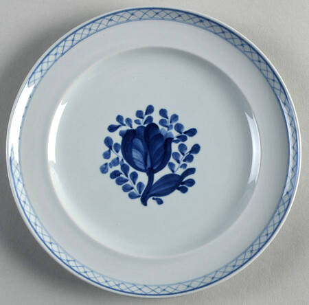 Tranquebar Blue (Rim, Narrow Lattice Band) Bread & Butter Plate