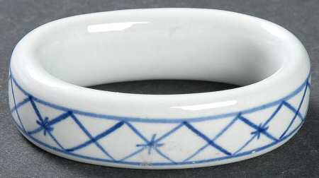 Tranquebar Blue (Rim, Narrow Lattice Band) Napkin Ring