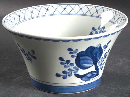 Tranquebar Blue (Rim, Narrow Lattice Band) Sugar Bowl No Lid