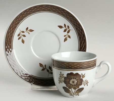 Tranquebar Brown Flat Cup & Saucer Set