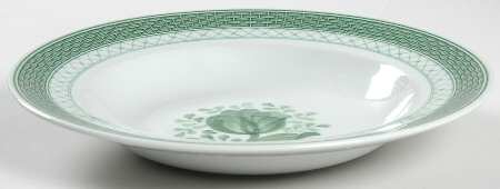 Tranquebar Green Large Rim Soup Bowl