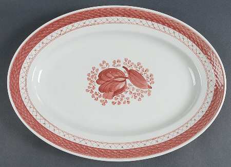 Tranquebar Red 14" Oval Serving Platter