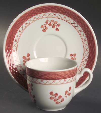 Tranquebar Red Flat Cup & Saucer Set