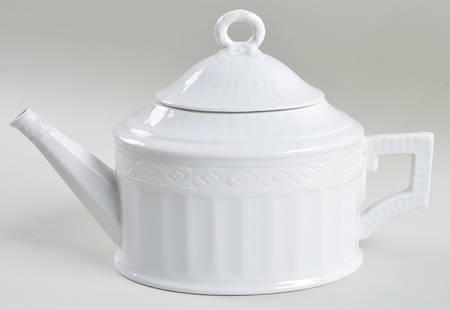 White Fan Teapot & Lid