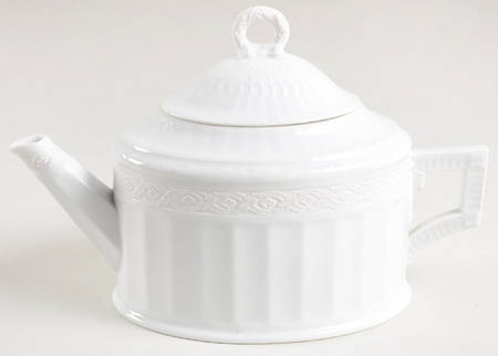 White Fan Small Teapot & Lid