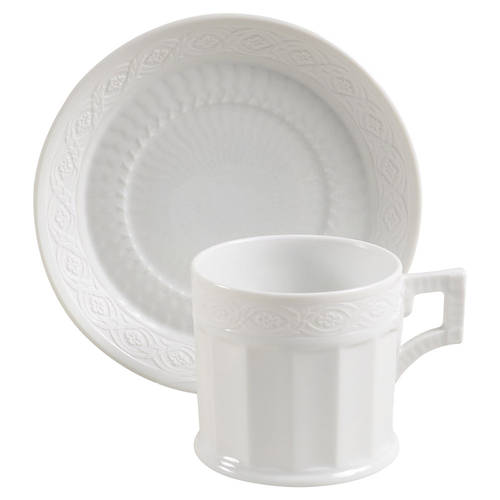 White Fan Flat Cup & Saucer Set