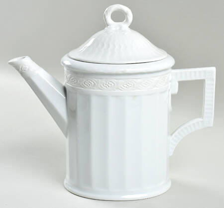 White Fan Coffee Pot & Lid