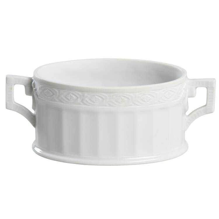 White Fan Sugar Bowl No Lid