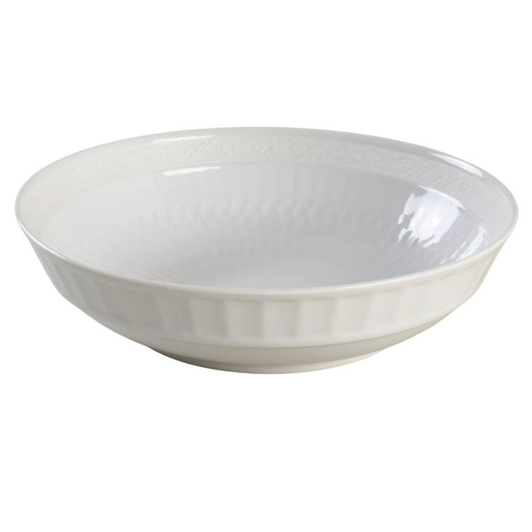White Fan 8" Round Vegetable Bowl