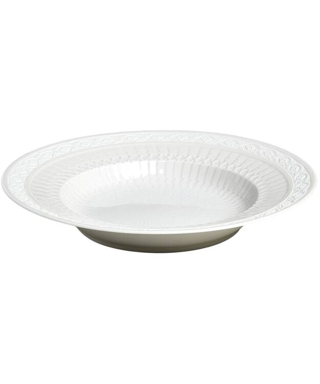 White Fan Rim Soup Bowl