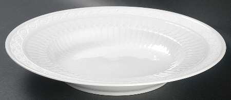 White Fan Rim Soup Bowl
