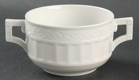 White Fan Flat Cream Soup Bowl