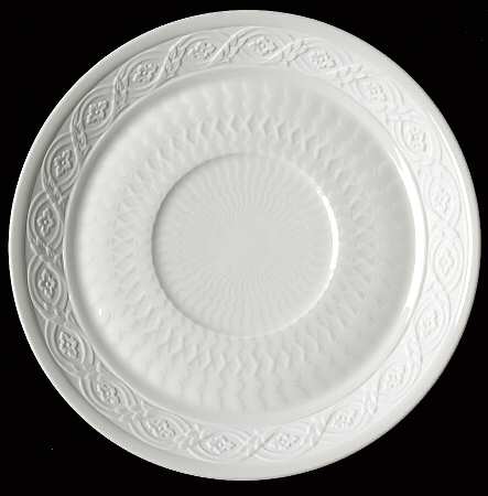 White Fan Saucer for Flat Cream Soup Bowl