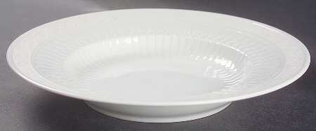 White Fan Rim Soup Bowl