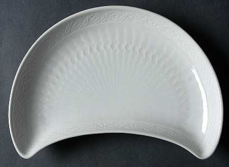 White Fan Crescent Salad Plate