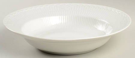 White Half Lace Large Rim Soup Bowl