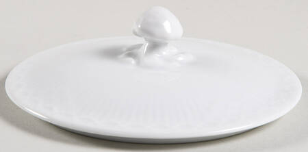 White Half Lace Lid for Flat Cream Soup Bowl