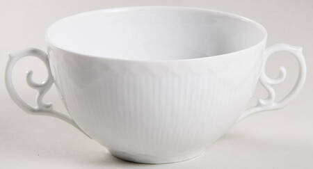 White Half Lace Flat Cream Soup Bowl