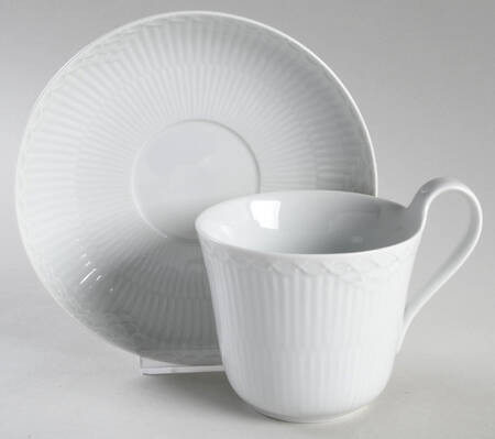 White Half Lace Oversized Cup & Saucer Set